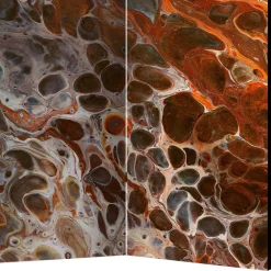 Wohnen Paravent in Braun Grau Orange Schlieren - Bassy