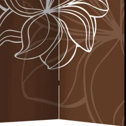 Wohnen Weiße Möbel|Braune Möbel*Paravent in Braun Weiß Gelb bedruckt - Sanni