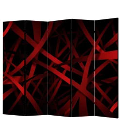 Wohnen Wohnzimmer-Regale|Paravents*Paravent in Rot & Schwarz - Lenn
