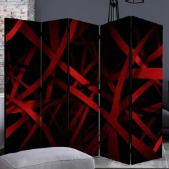 Wohnen Wohnzimmer-Regale|Paravents*Paravent in Rot & Schwarz - Lenn