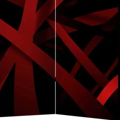 Wohnen Wohnzimmer-Regale|Paravents*Paravent in Rot & Schwarz - Lenn