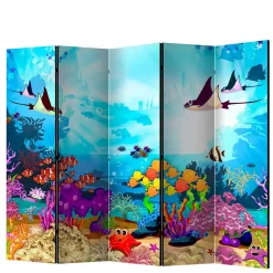 Kinder Wohnen Paravent mit Comic Motiv Unterwasserwelt - Harriss