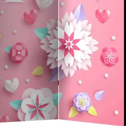 Kinder Wohnen Paravent mit Einhorn Motiv in Rosa Bunt - Olenka