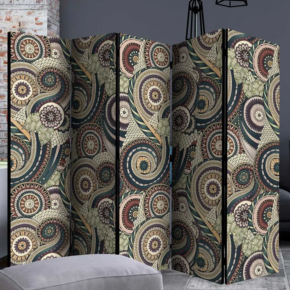 Wohnen Paravent mit Ethno Muster bedruckt - Levirenas