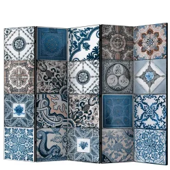 Wohnen Paravents|Vintage Möbel*Paravent mit Kachel Design in Blau Grau - Baltra