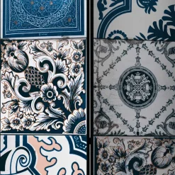 Wohnen Paravents|Vintage Möbel*Paravent mit Kachel Design in Blau Grau - Baltra