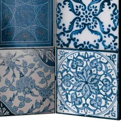 Wohnen Paravents|Vintage Möbel*Paravent mit Kachel Design in Blau Grau - Baltra