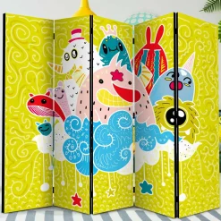 Kinder Wohnen Paravent mit Kawaii Monster Motiv - Quarzas