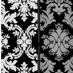 Wohnen Paravents|Vintage Möbel*Paravent mit Ornament Muster in Schwarz Weiß - Metallin