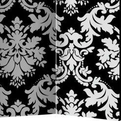 Wohnen Paravents|Vintage Möbel*Paravent mit Ornament Muster in Schwarz Weiß - Metallin