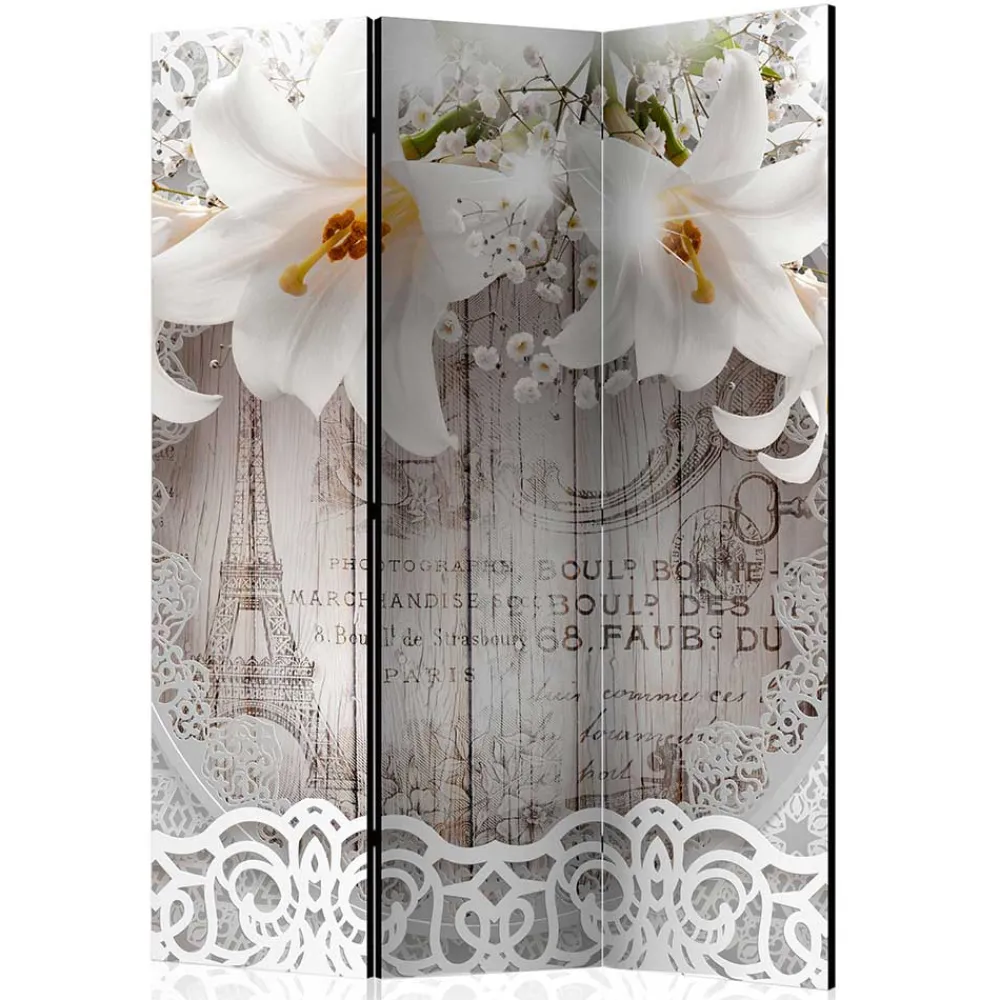Wohnen Paravent mit Vintage Motiv Paris Lilien - Crane