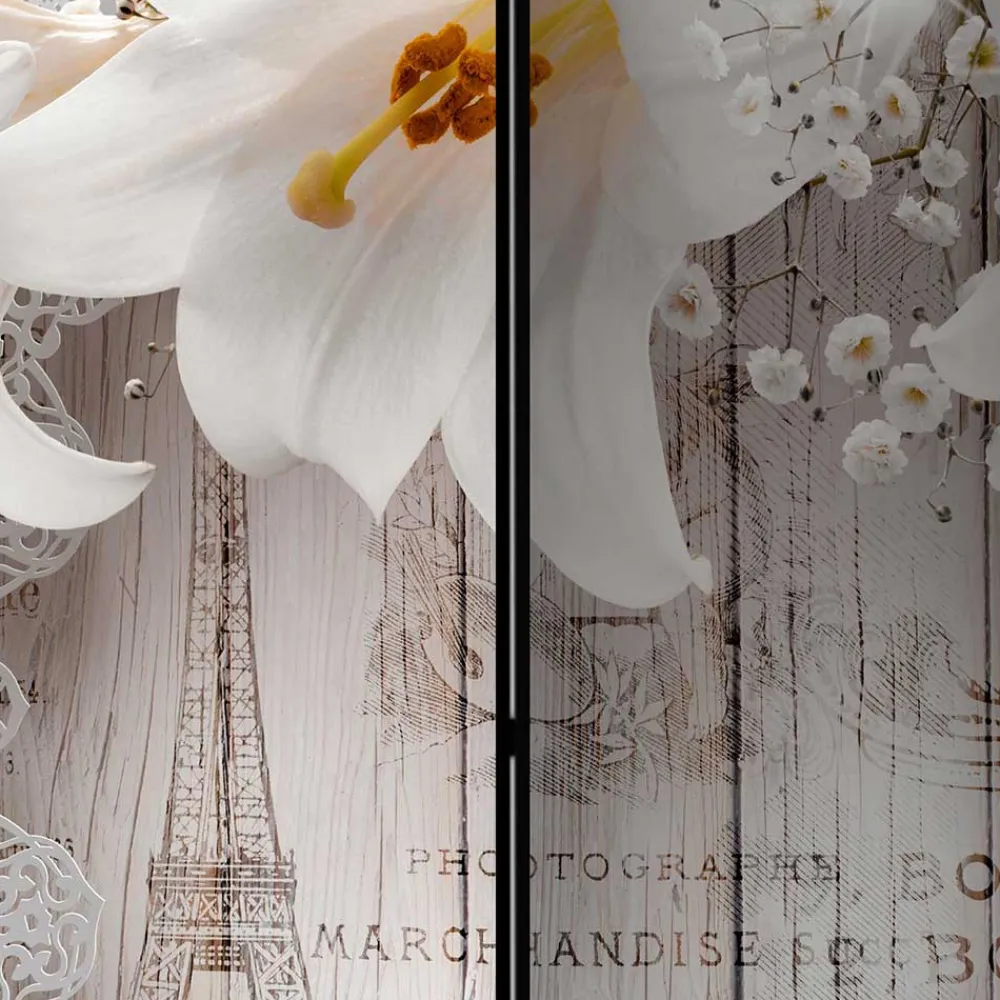 Wohnen Paravent mit Vintage Motiv Paris Lilien - Crane