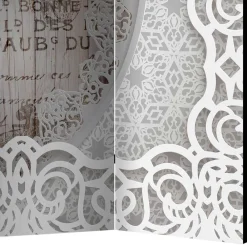 Wohnen Paravent mit Vintage Motiv Paris Lilien - Crane