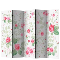Wohnen Vintage Möbel*Paravent Raumtrenner mit Rosen Motiv - Georgy