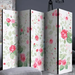 Wohnen Vintage Möbel*Paravent Raumtrenner mit Rosen Motiv - Georgy