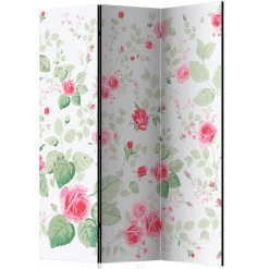 Wohnen Vintage Möbel*Paravent Raumtrenner mit Rosen Motiv - Georgy