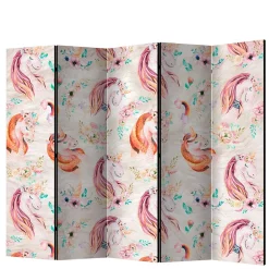 Wohnen Wohnzimmer-Regale|Kinder-Paravents*Pastellfarben Paravent mit Einhorn Köpfen Kunstmotiv - Manca