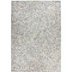 Wohnen Patchwork-Teppich aus Fell in Hellgrau und Silber - Octna