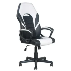 Wohnen PC Gamingstuhl in Schwarz Weiß - Toma