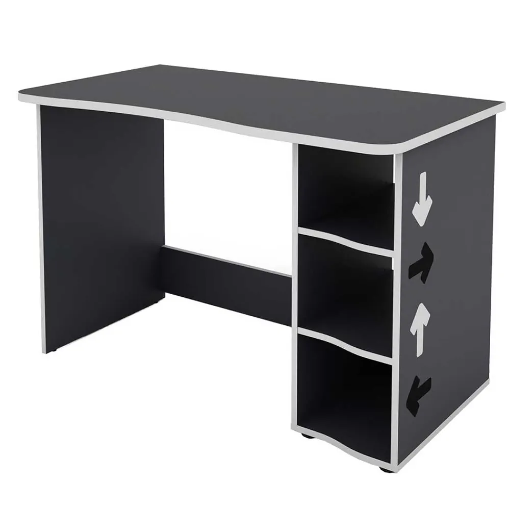 Wohnen PC Schreibtisch in Anthrazit mit Weiß - Venatio