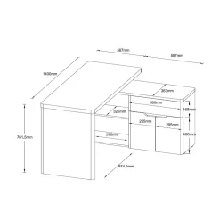 Kinder Wohnen PC Tisch Trendenca in Eiche San Remo