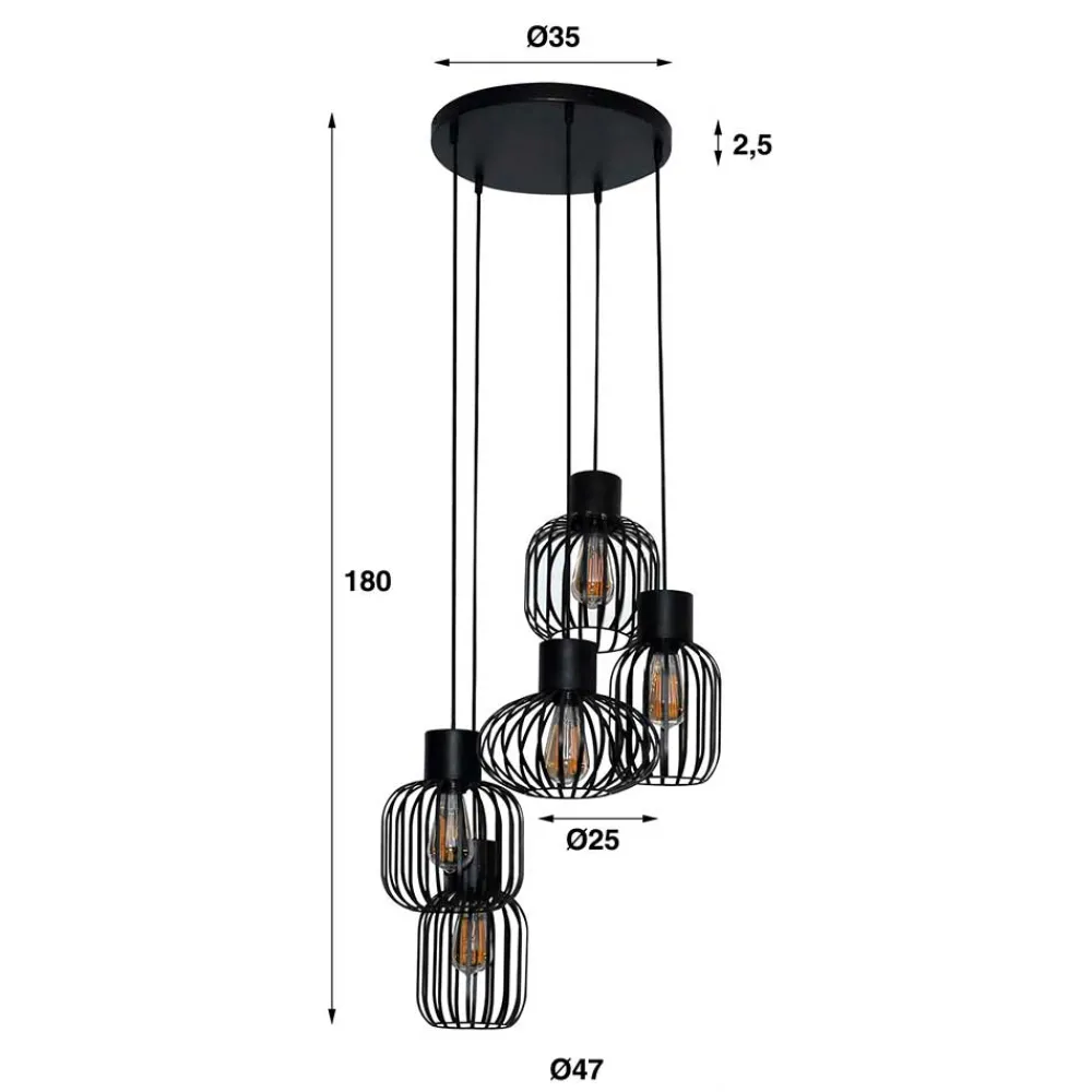 Wohnen Pendelleuchte mit Drahtschirmen - Lotta