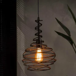 Wohnen Lampen & Leuchten*Pendelleuchte mit Drahtschirm geschwungen - Brozana
