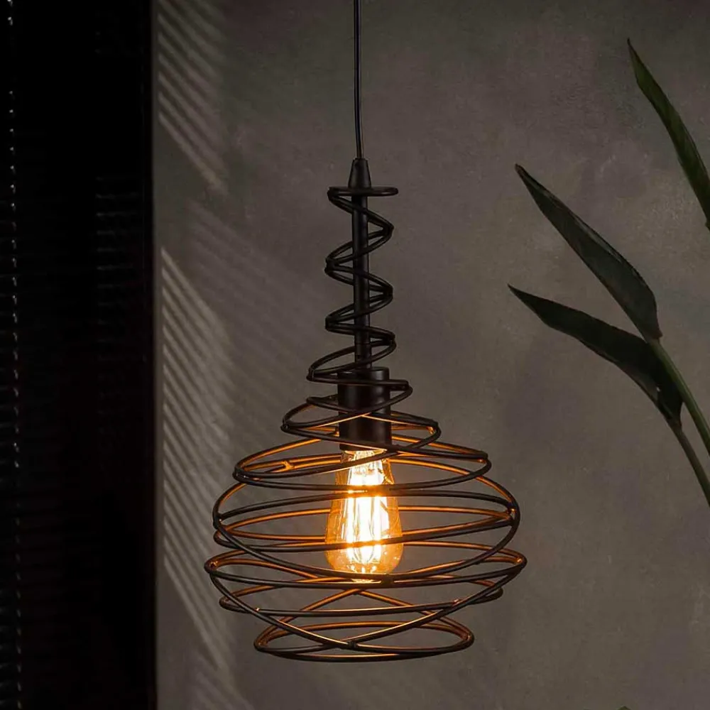 Wohnen Lampen & Leuchten*Pendelleuchte mit Drahtschirm geschwungen - Brozana