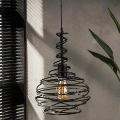 Wohnen Lampen & Leuchten*Pendelleuchte mit Drahtschirm geschwungen - Brozana
