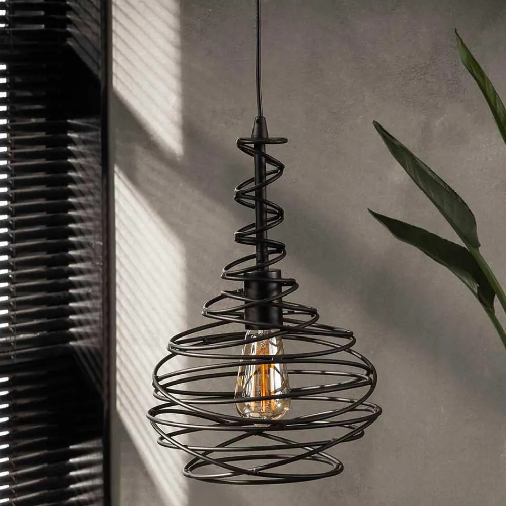 Wohnen Lampen & Leuchten*Pendelleuchte mit Drahtschirm geschwungen - Brozana