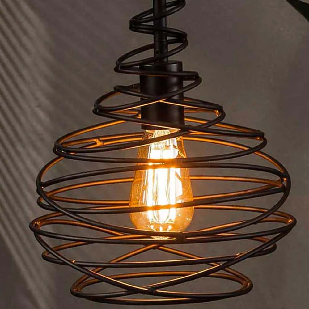 Wohnen Lampen & Leuchten*Pendelleuchte mit Drahtschirm geschwungen - Brozana