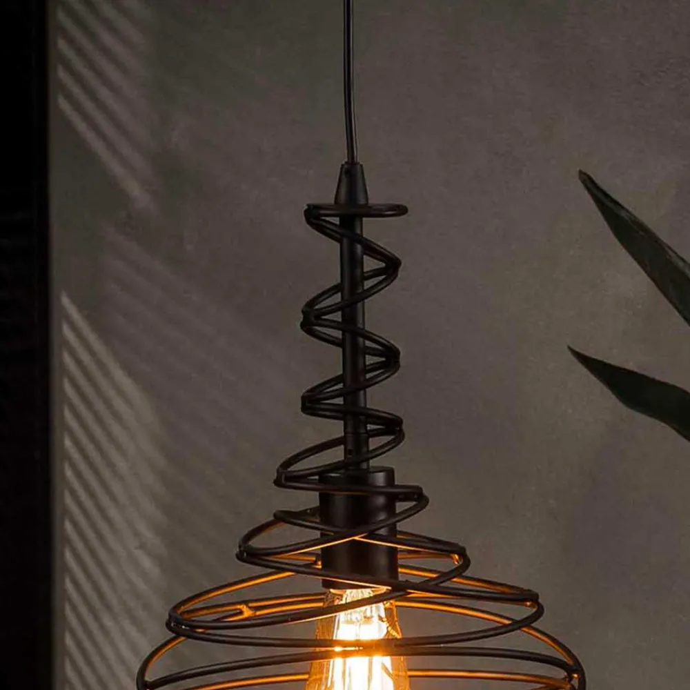 Wohnen Lampen & Leuchten*Pendelleuchte mit Drahtschirm geschwungen - Brozana