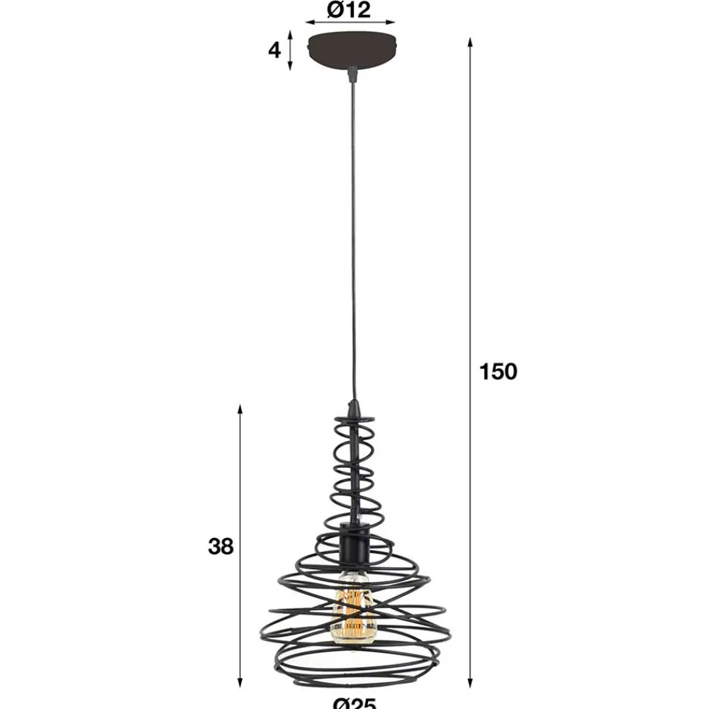 Wohnen Lampen & Leuchten*Pendelleuchte mit Drahtschirm geschwungen - Brozana