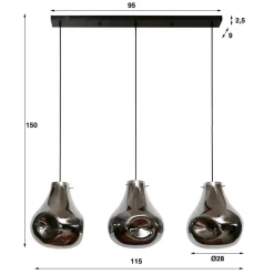 Wohnen Pendelleuchte mit drei Tropfen Design Schirmen - Vincent