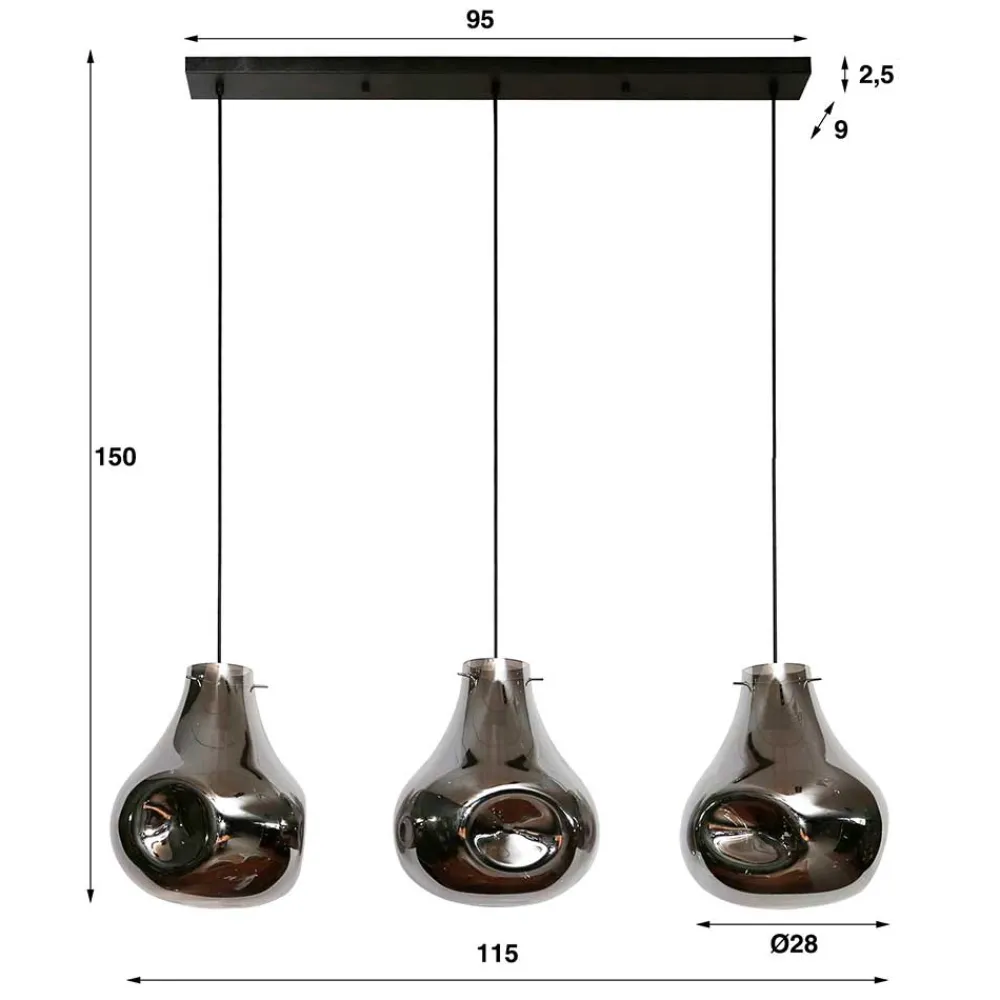 Wohnen Pendelleuchte mit drei Tropfen Design Schirmen - Vincent