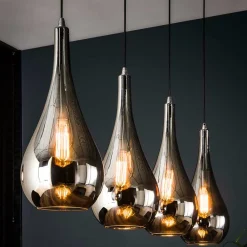 Wohnen Lampen & Leuchten*Pendelleuchte mit Glasschirmen im Tropfen Design - Zirus