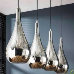 Wohnen Lampen & Leuchten*Pendelleuchte mit Glasschirmen im Tropfen Design - Zirus