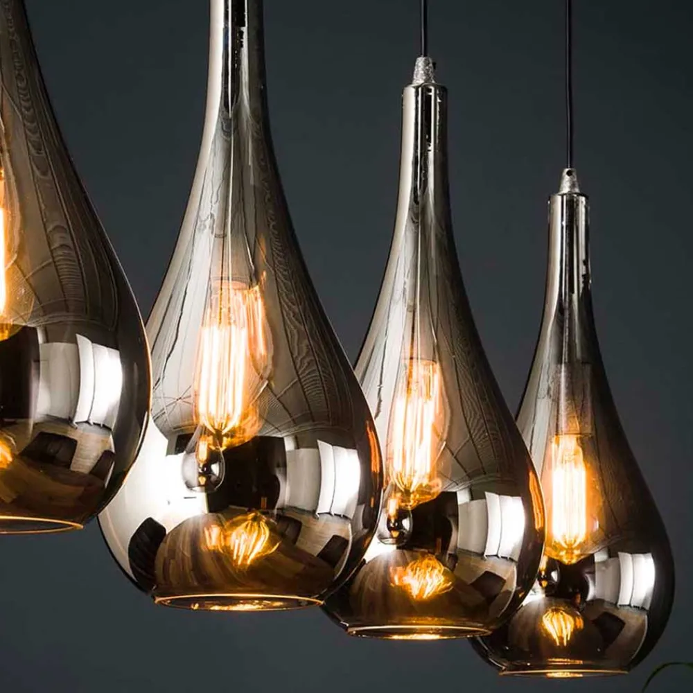 Wohnen Lampen & Leuchten*Pendelleuchte mit Glasschirmen im Tropfen Design - Zirus