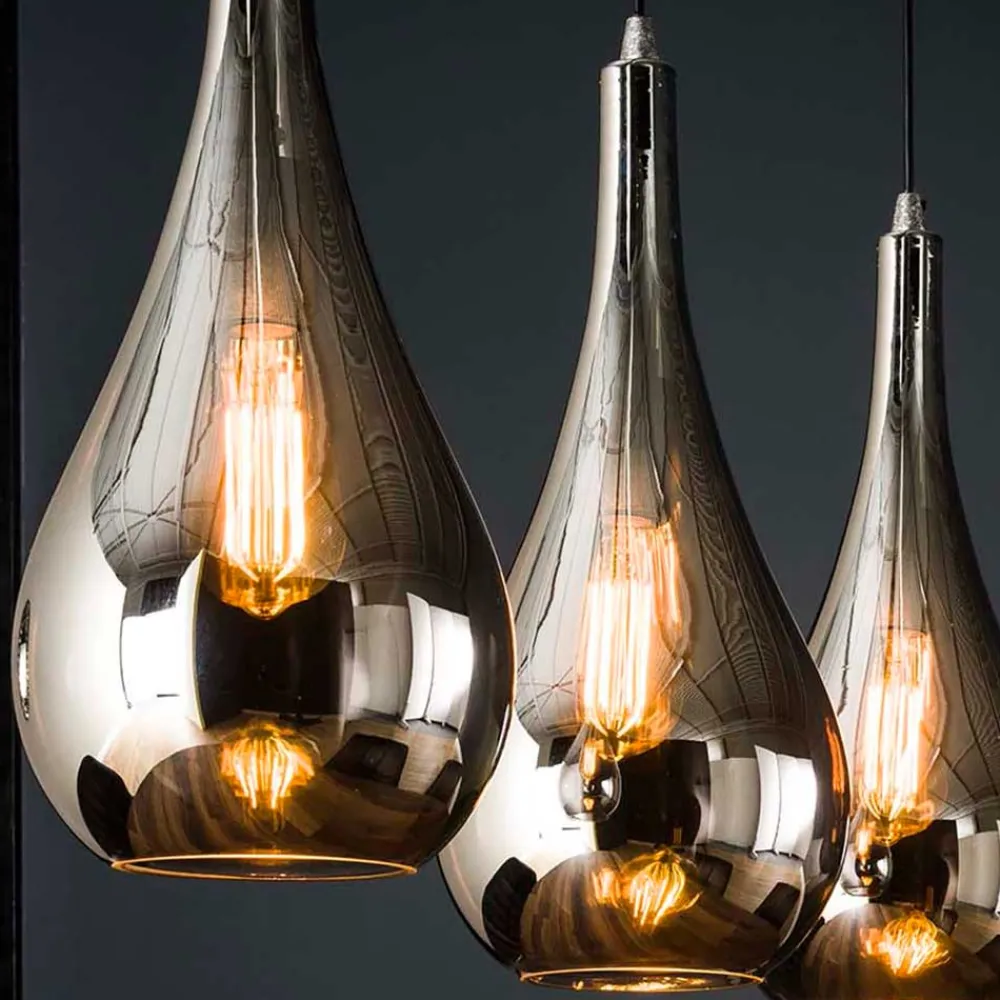 Wohnen Lampen & Leuchten*Pendelleuchte mit Glasschirmen im Tropfen Design - Zirus