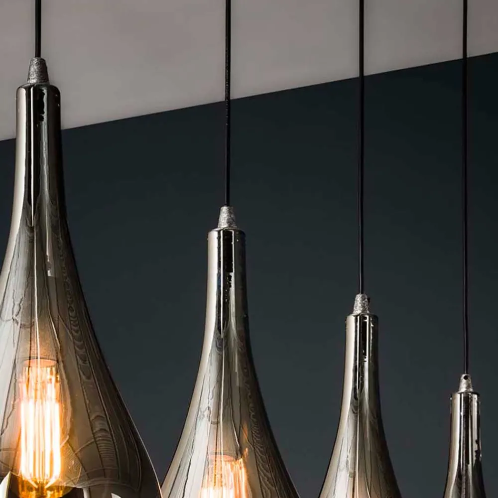 Wohnen Lampen & Leuchten*Pendelleuchte mit Glasschirmen im Tropfen Design - Zirus