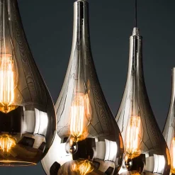 Wohnen Lampen & Leuchten*Pendelleuchte mit Glasschirmen im Tropfen Design - Zirus