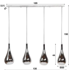 Wohnen Lampen & Leuchten*Pendelleuchte mit Glasschirmen im Tropfen Design - Zirus
