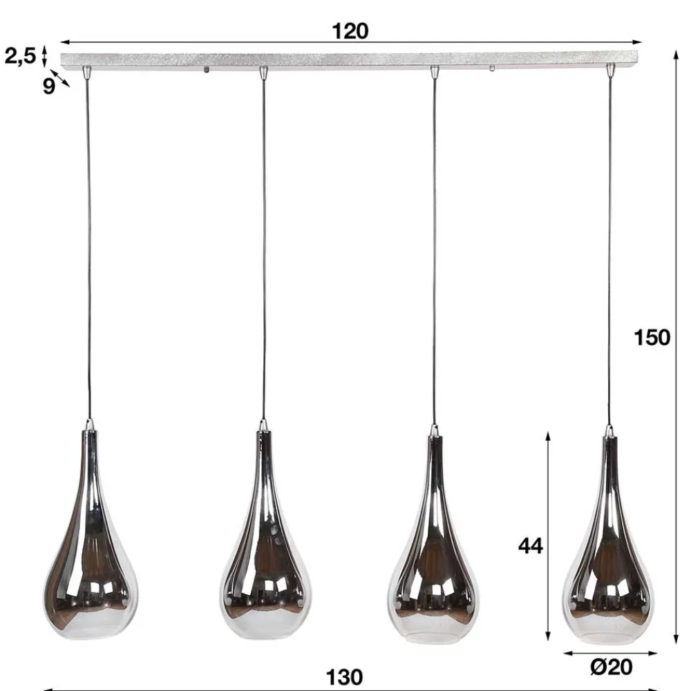 Wohnen Lampen & Leuchten*Pendelleuchte mit Glasschirmen im Tropfen Design - Zirus
