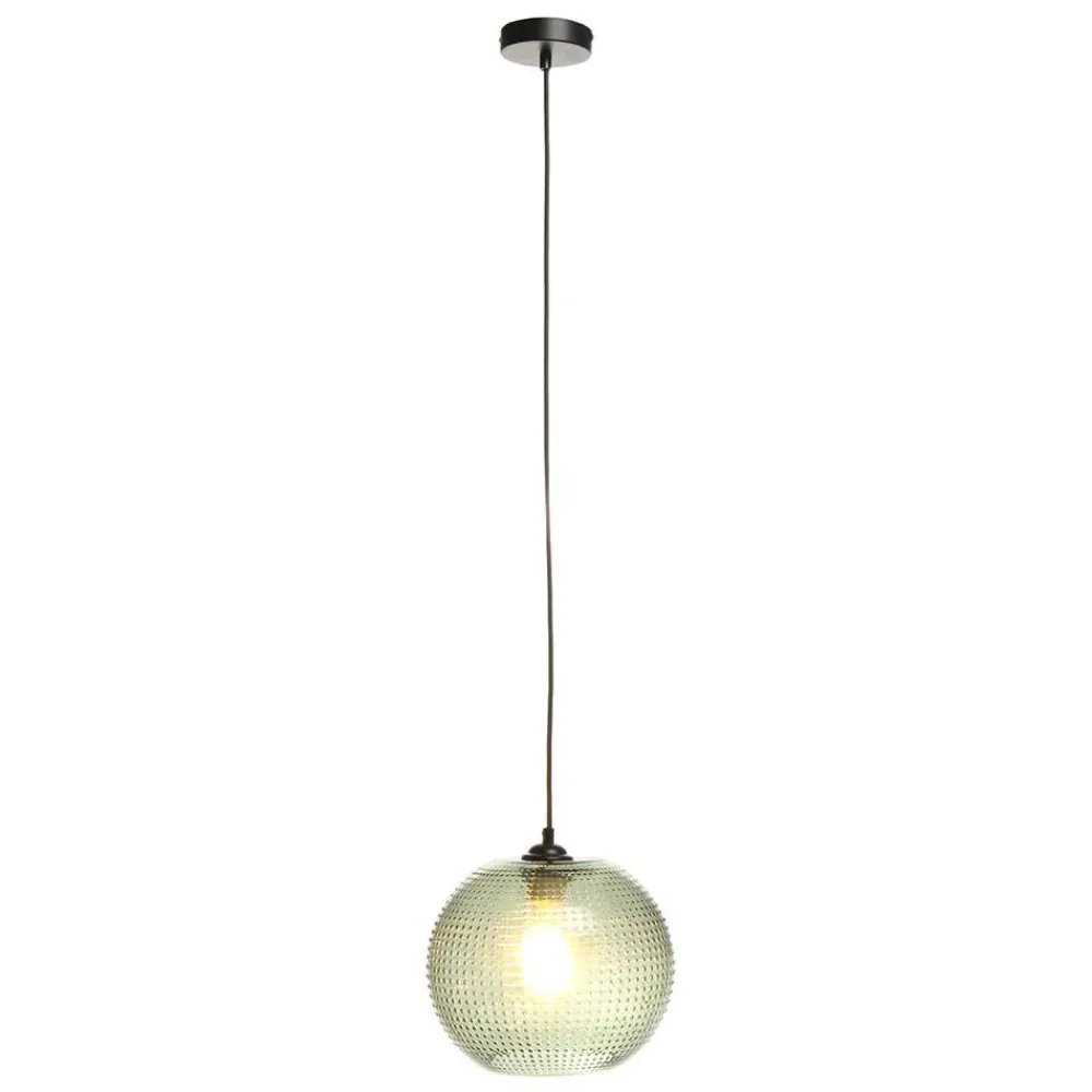 Wohnen Lampen & Leuchten*Pendelleuchte mit grünem Glas Kuppel Schirm - Buleria