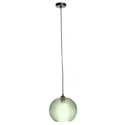 Wohnen Lampen & Leuchten*Pendelleuchte mit grünem Glas Kuppel Schirm - Buleria
