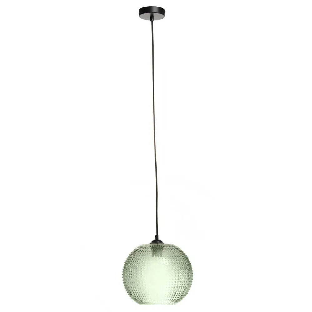 Wohnen Lampen & Leuchten*Pendelleuchte mit grünem Glas Kuppel Schirm - Buleria