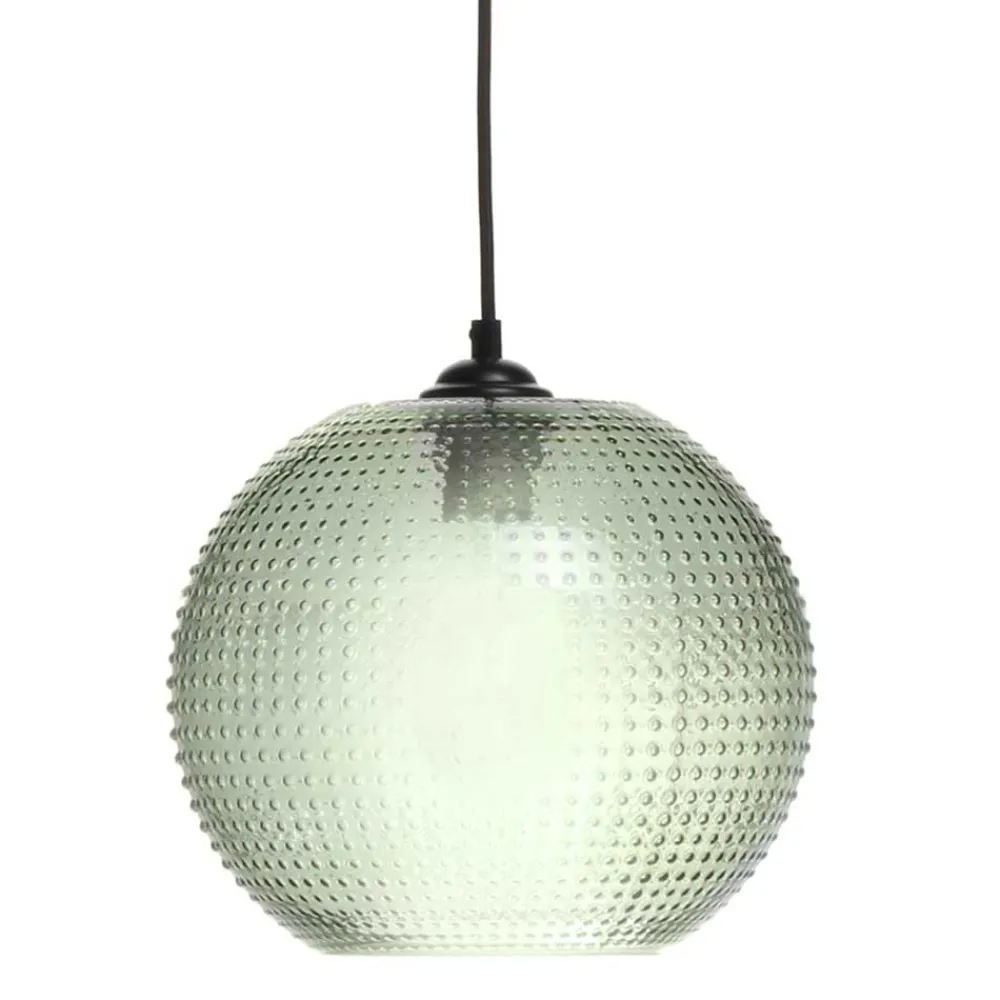Wohnen Lampen & Leuchten*Pendelleuchte mit grünem Glas Kuppel Schirm - Buleria