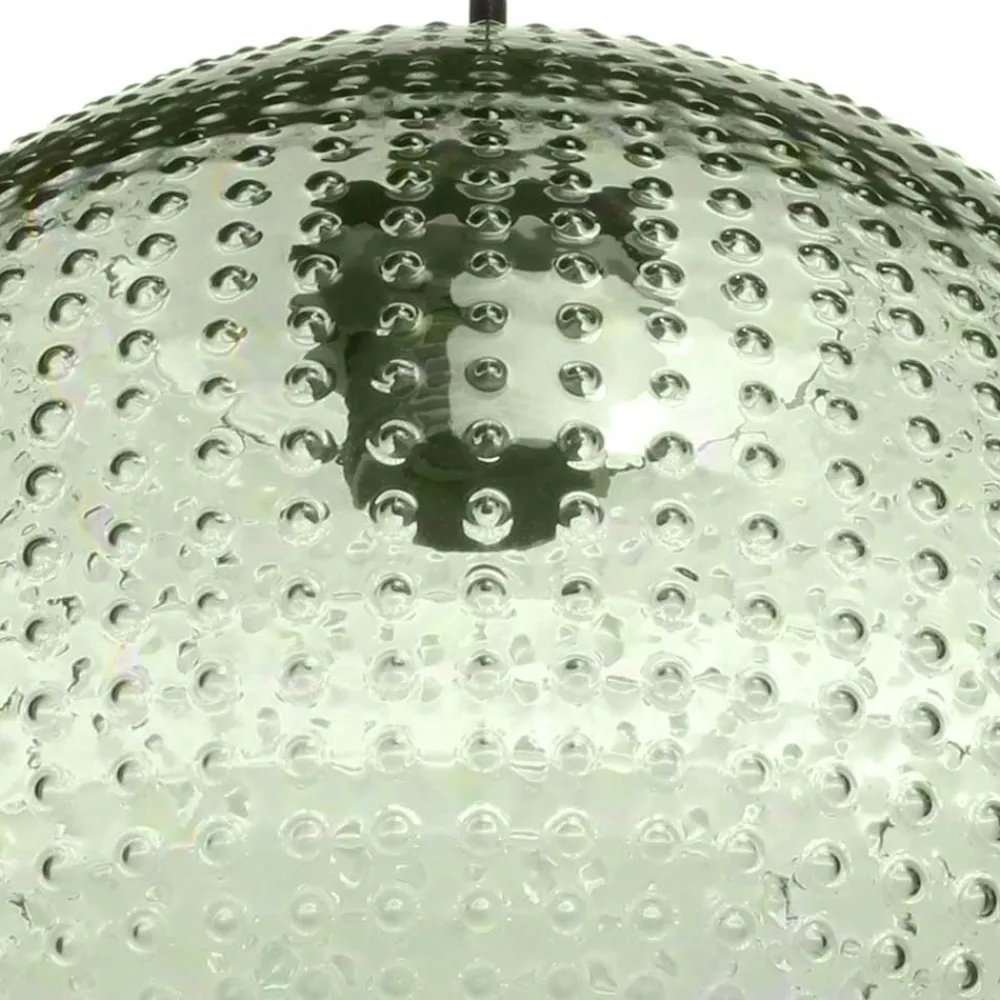 Wohnen Lampen & Leuchten*Pendelleuchte mit grünem Glas Kuppel Schirm - Buleria