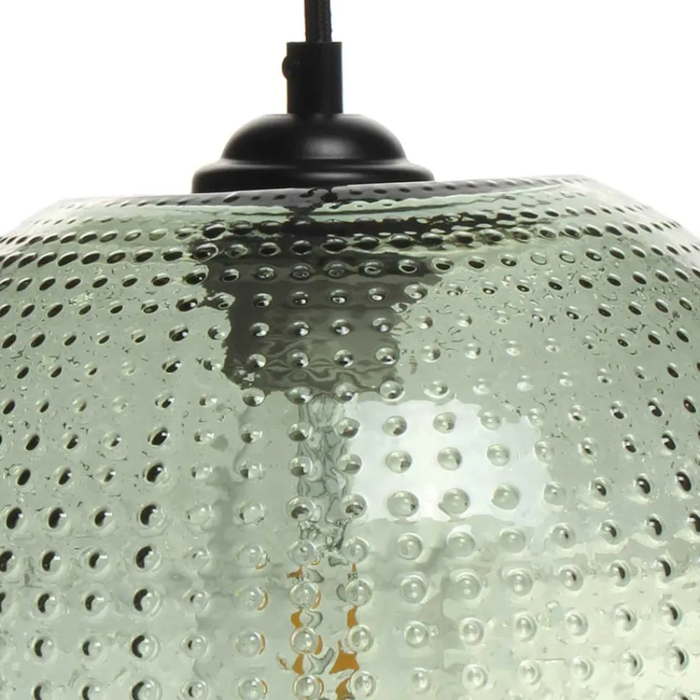 Wohnen Lampen & Leuchten*Pendelleuchte mit grünem Glas Kuppel Schirm - Buleria