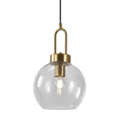 Wohnen Lampen & Leuchten*Pendelleuchte mit Kugelschirm Glas Klar - Habanna